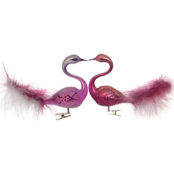 Vánoční ozdoba Koulier Labutí pár s jemným dekorováním