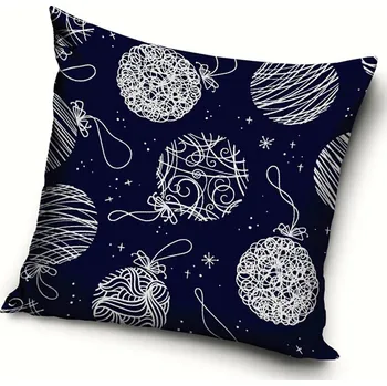 Dekorační polštářek Vánoční Baňky s Ornamenty