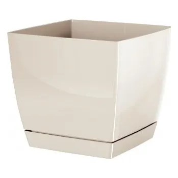 Květináč Květináč COUBI hranatý s miskou 13,5 cm - Bílá