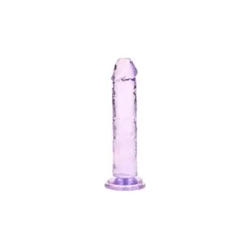 Dildo RealRock Crystal Clear Realistic 6″ fialové dildo s přísavkou 15,5 x 2,8 cm