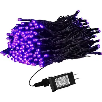 Vánoční dekorace Venkovní řetěz 10 m 100 LED, fialový, 8 programů