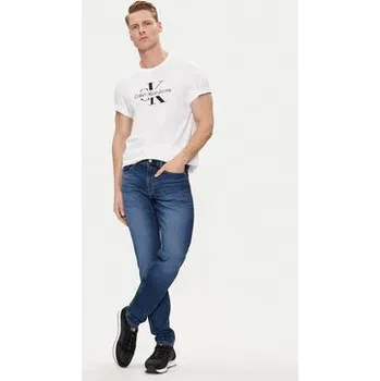 Pánská móda Calvin Klein Jeans T-Shirt Distrupted J30J325190 Bílá Regular Fit S