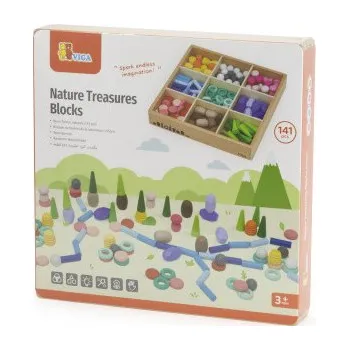 Viga Dřevěné přírodní bloky 141 kusů