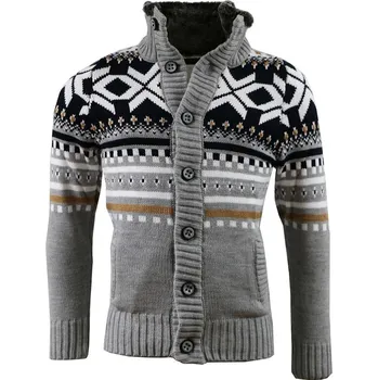 Pánský svetr CARISMA svetr pánský 7011 norský vzor L tmavě šedá