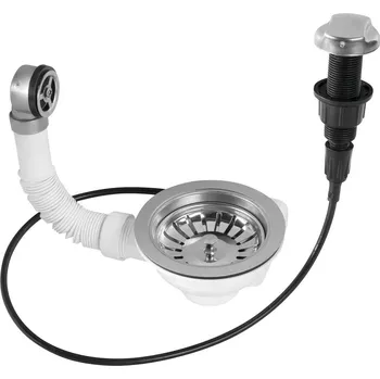 Sifon Bruckner Dřezová výpust 6/4", s přepadem a ovládáním, nerez - 155.122.1