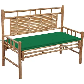 Zahradní lavice OMAXI Zahradní lavice s poduškou 120 cm bambus 278055