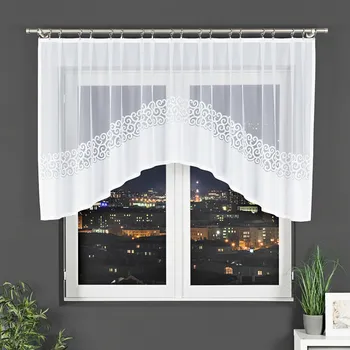 Záclona Dekorační oblouková krátká záclona na žabky DANIELA 110 bílá 300x110 cm MyBestHome