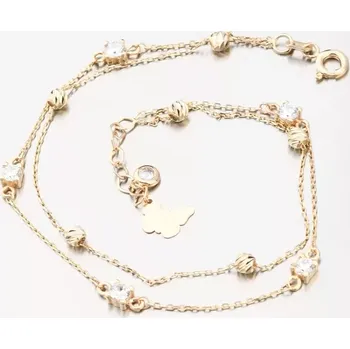 Oblečení a móda Náramek se zirkony zlato 585 GCA14-009 délka 18 cm