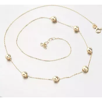 Řetízek Náhrdelník s kuličkami zlato 585 GCA15-010 délka 42 cm