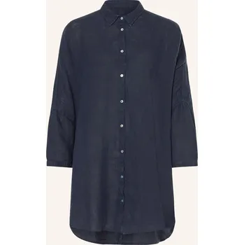 Dámská halenka 120%Lino Dámská Lněná Košile S 3/4 Rukávy, tmavě modrá, 36