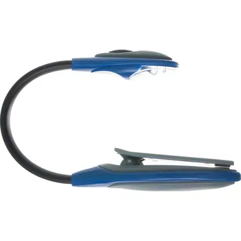 Čtecí lampička Verk 01682 Praktická LED lampička s klipem černomodrá