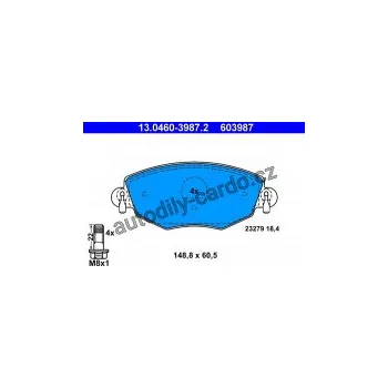 Brzdová destička Sada brzdových destiček ATE 13.0460-3987 (AT 603987) - FORD, JAGUAR