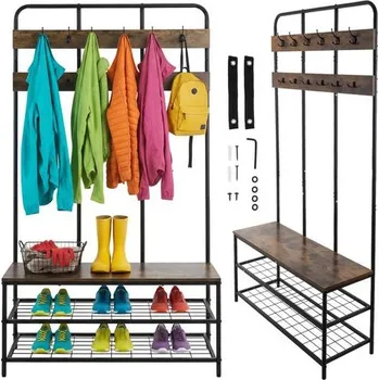 Regál na boty s věšákem 182 cm Ruhhy 27036