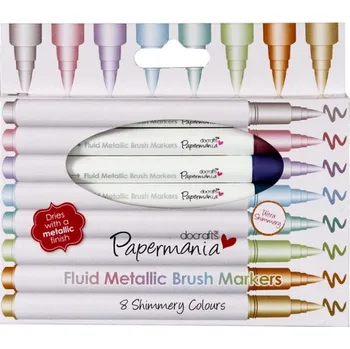 Docrafts Metalické fixy se štětcovým hrotem sada (8ks)