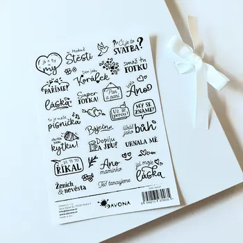 samolepka HuráPapír Samolepky A5 jednobarevné - Svatba 1