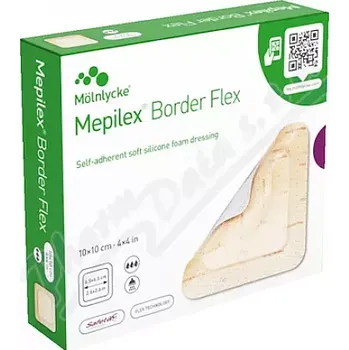 Krytí na ránu Mepilex Border Flex pěn.samolep.krytí 10x10cm 10ks
