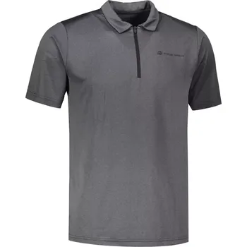 Pánské oblečení Pánské triko s límečkem ALPINE PRO OLMAN MTSX686 ČERNOŠEDÁ XS