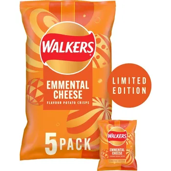 Chips Walkers bramborové chipsy s příchutí ementálu 5 x 25 g PM