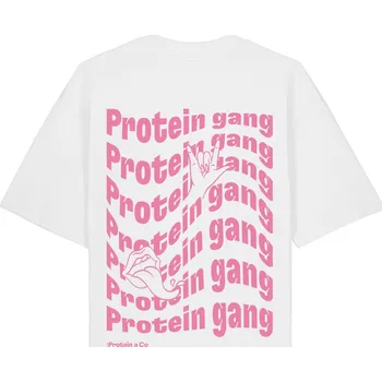 ProteinaCo Oversized tričko - Protein gang - Pink Velikost: M