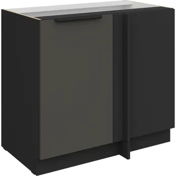Kuchyňská skříňka 105 ND 1F BB, Spodní rohová kuchyňská skříňka Aria grafit/černá
