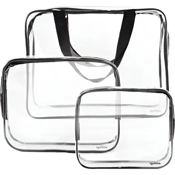 Pronett XJ4830 Sada cestovních kosmetických tašek, průhledné, 3 kusy