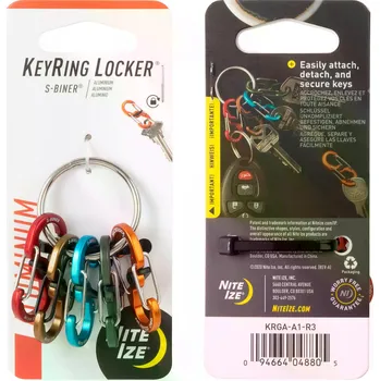 Nite Ize klíčenka KeyRing Locker Aluminum 5 S-Biner MicroLocks