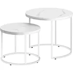 Sada konferenčních stolků MARLON 2 ks, dekor bílý mramor