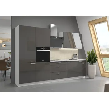 Kuchyňská linka Kuchyňská linka 280 cm Lara 3 - Bílá + Šedý lesk