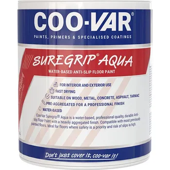 Lak na dřevo Protiskluzový podlahový nátěr Suregrip Aqua se zrnem - 2,5 L - Šedá