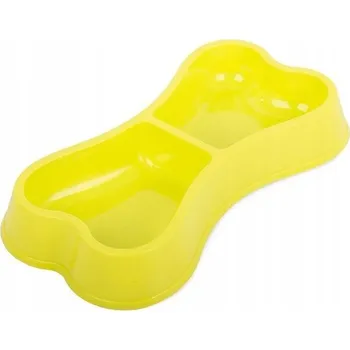 Miska pro psa Verk 19113 Miska pro psy a kočky dvojitá, plastová, 2 x 250 ml žlutá