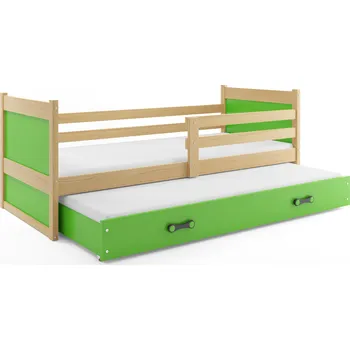 Dětská postel SMB Dětská postel s přistýlkou RICK 2, 90x190 cm Dekor: Borovice, Barva šuplíku: Zelená