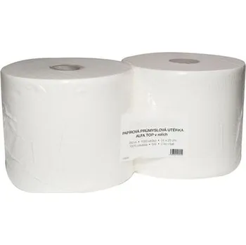 Papírový ručník Papírová utěrka průmyslová, 1 role, 2 vrstvy, celulóza, bílá