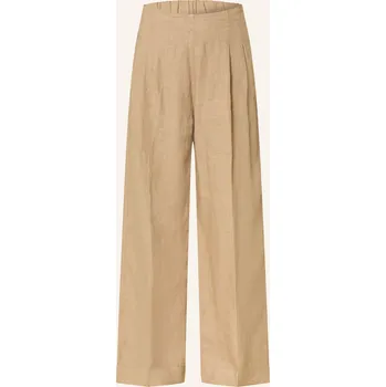 Dámské kalhoty 120%Lino Dámské Lněné Kalhoty Marlene, béžová, 42