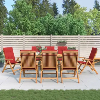 OMAXI Polohovací zahradní židle s poduškami 8 ks masivní teak 458942