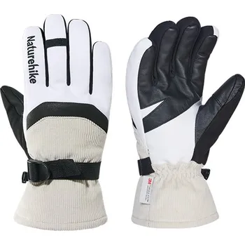 Rukavice Naturehike zimní rukavice s koženou výztuhou dlaně vel. S- bílé