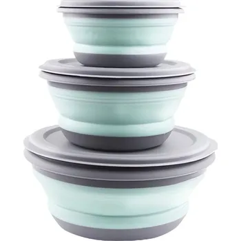 Pronett XJ5239 Skládací miska s víkem 3 ks zelená