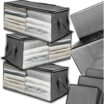 Obal na šaty Camerazar Pevná sada 3 velkých organizérů pro šatní tašky na lůžkoviny, oblečení a přikrývky