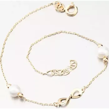 Náramek Náramek s perlami - zlato 585 GCA14-003 délka 19 cm