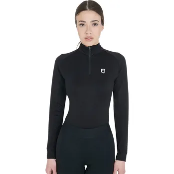 Dámské tričko EQUESTRO Triko multifunkční Base Layer Equestro, dámské, černé/bílé XS