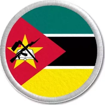 Vlajka Pelisport Mosambická vlajka tištěná nášivka ø 4,5 cm