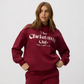 Dámská mikina Reserved - Mikina s vánočním nápisem - hnědá - 706GA-83X - 706GA-83X-X_S