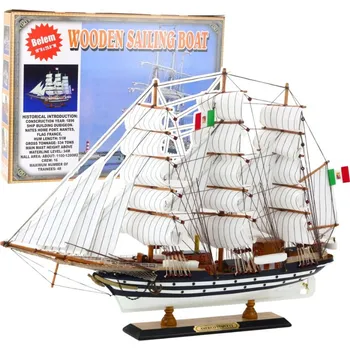 Hütermann Sběratelský model plachetnice Amerigo Vespucci – dřevěná dekorativní replika 64 × 46 cm.