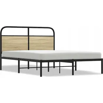 Ložnice Jednolůžková kovová postel VidaXL 140x190 cm, dub sonoma