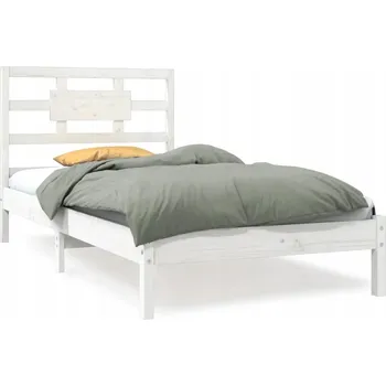Postel Rám postele, bílý, masivní dřevo, 90x200 cm