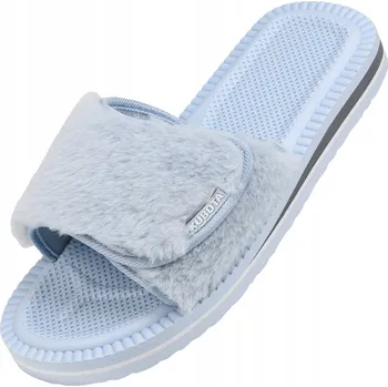 Dámské pantofle KUBOTA DÁMSKÉ NAZOUVÁKY S KOŽÍŠKEM 37 MODRÉ DOMÁCÍ NA SUCHÝ ZIP KOŽÍŠEK PAPUČE 37