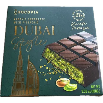 Čokoláda Dubajská Čokoláda s pistáciemi Dubai Chocolate s Kunafou Chocovia 100 g