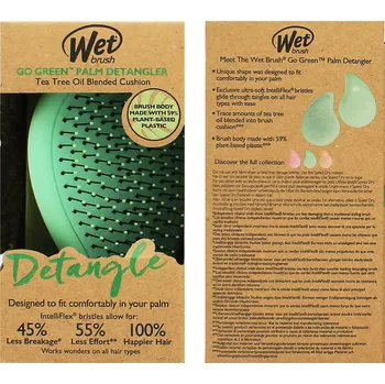 Wet Brush Go Green Palm Detangler kartáč na vlasy Green-Tea Tree Oil