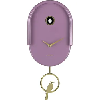 Hodiny Nástěnné hodiny s kukačkou Karlsson Tweet 42 cm KA6069PU fialová 48X