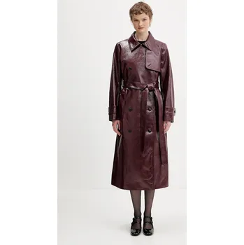 Dámský kabát Trench kabát HUGO Misando-1 50554264 burgundské 93X, vel. 38