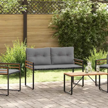 Dřevěná vrstvená lavice Světle šedá 114 x 55 x 77 cm